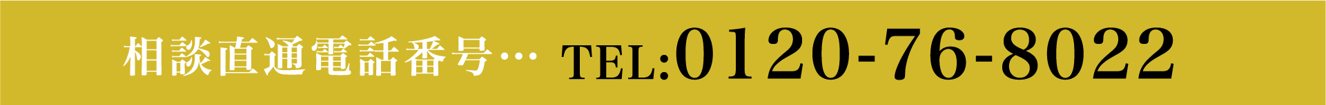 相談直通電話番号…TEL:0120-76-8022